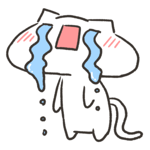 泣いてるねこのイラスト