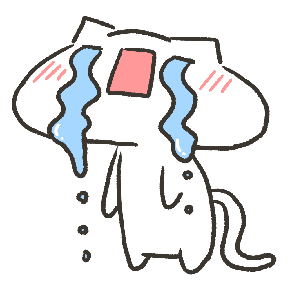 泣いてるねこのイラスト