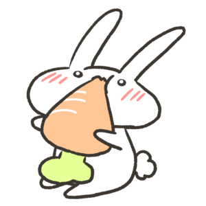 にんじん食べてるうさぎのイラスト