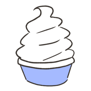 カップに入ってるソフトクリームアイスのイラスト