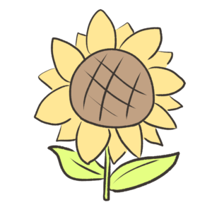 ひまわりの無料イラスト　PNG透過
