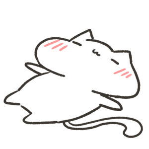 仰向けで寝転がるねこのイラスト