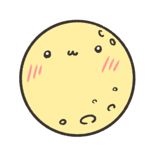 顔がついてる月の無料イラスト