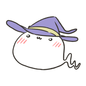 魔女の帽子を被ってるハロウィンのおばけの無料イラスト