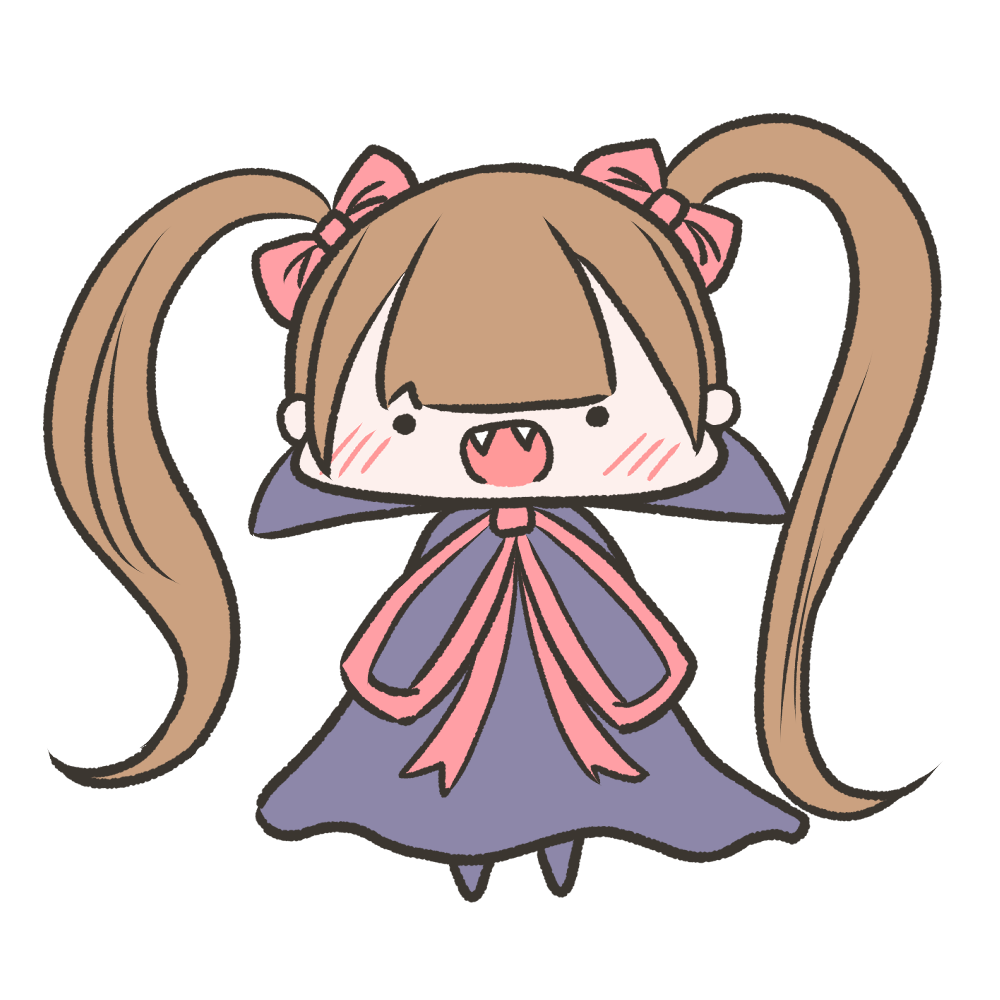 ツインテールの吸血鬼の無料イラスト